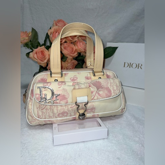 💯Authentic CHRISTIAN DIOR Top Handle Bag Floral Vintage - Picture 3 of 16
